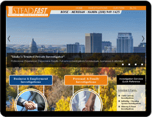 Responsive website design and logo design for Idaho private investigation firm.
